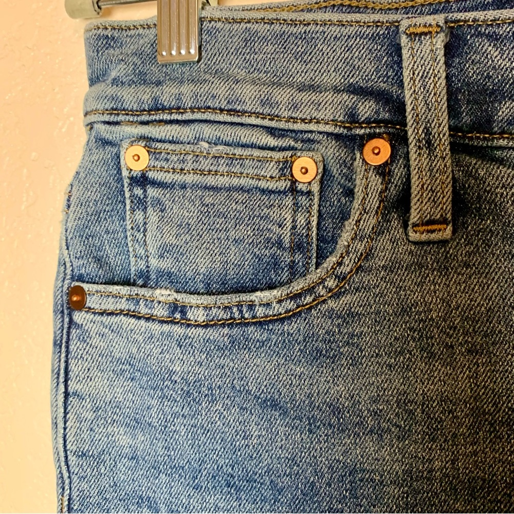Madewell The Momjean Medium Wash Blue Denim Size 25 Petite - Picture 6 of 15